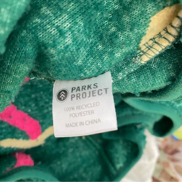 Parks Project UO Exclusive Dancing Shrooms Mushroom Green Fleece Sweatshirt Med - Picture 10 of 11